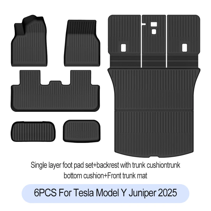 Tesla New Model Y Juniper 2025+ TPE Floor Mats Waterproof Luggage Mat Wear-resistant Foot Pads ModelY Trunk Mats Accessories - Image 13