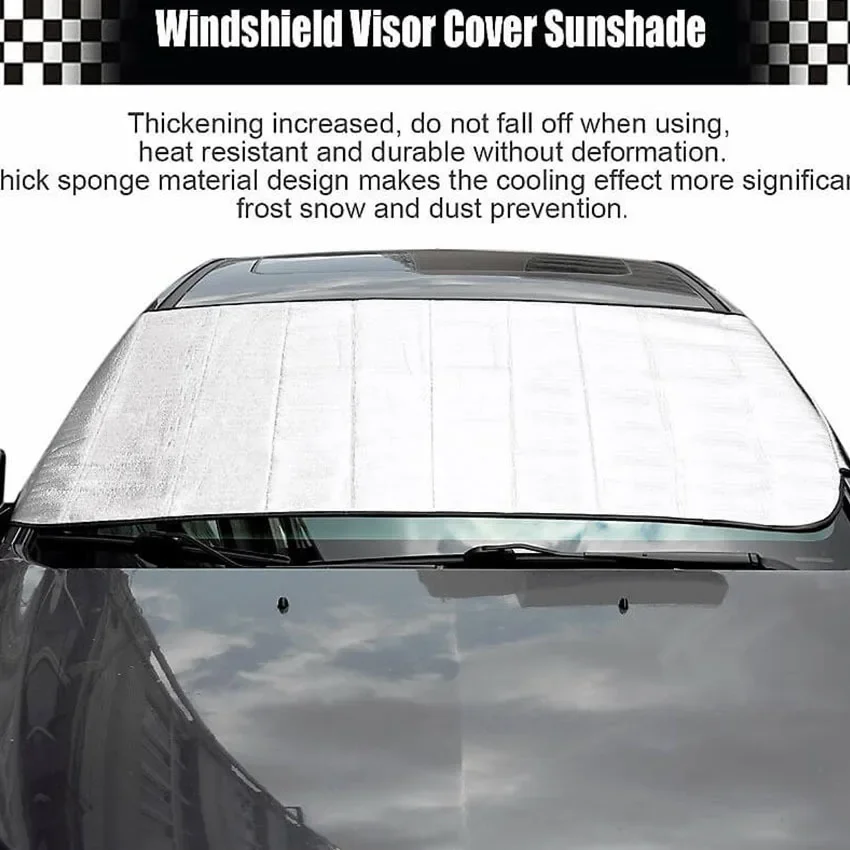 Universal Car Windshield Snow Cover - Frost Ice Rain & Sun Protector for Most Cars & SUVs, 1PC Auto Windscreen Shield - Image 2