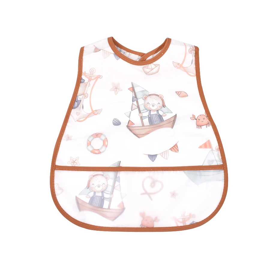 2026 New Cartoon Pattern EVA Waterproof Pocket Lunch Feeding Bibs Adjustable Baby Bibs Cute Children Baby Apron Kids Burp Cloths - Image 8
