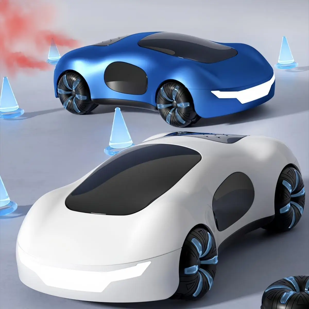 NEW cool sports car dual spray with sound and cool lights four-wheel drive science fiction concept car children's remote control - Image 5