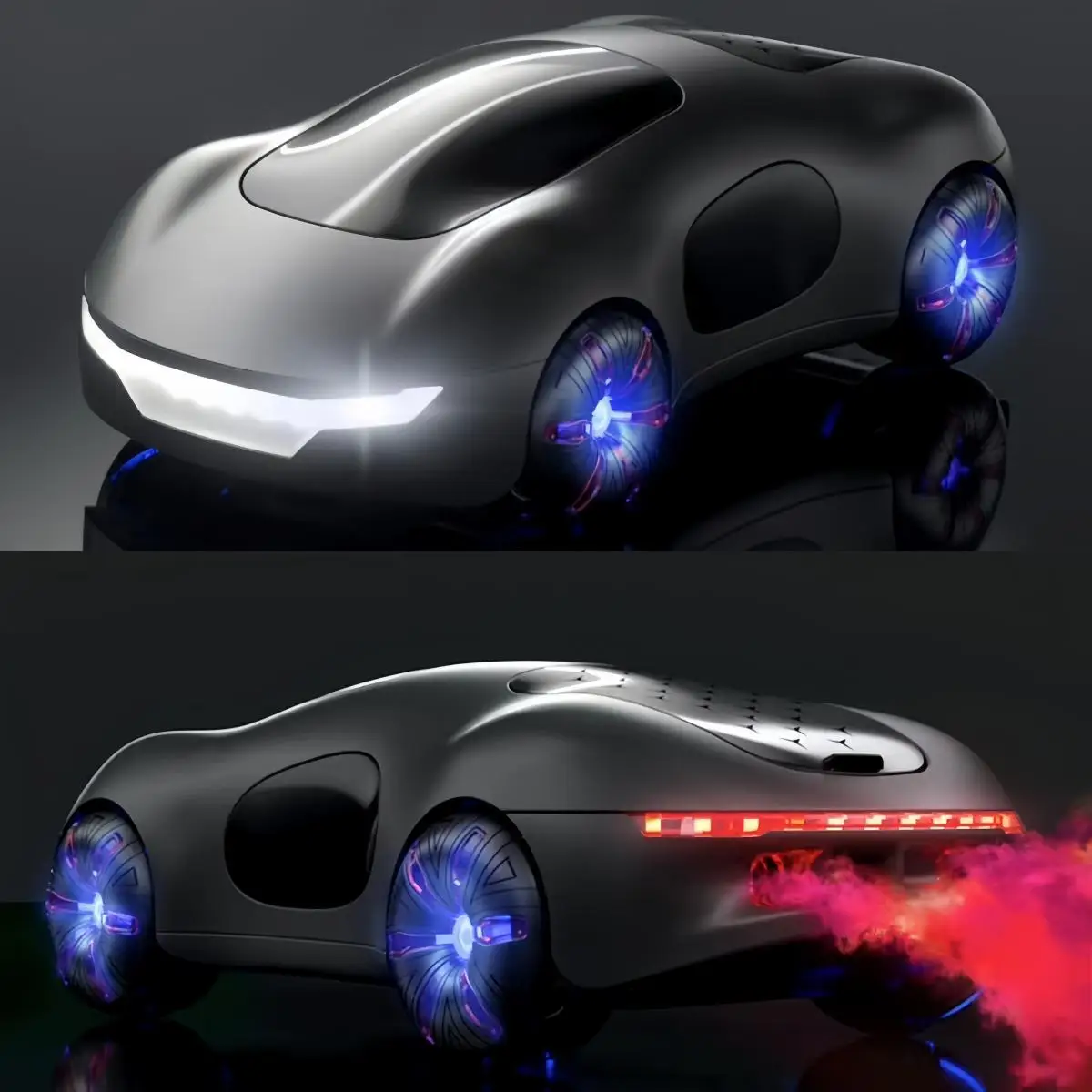 NEW cool sports car dual spray with sound and cool lights four-wheel drive science fiction concept car children's remote control - Image 4