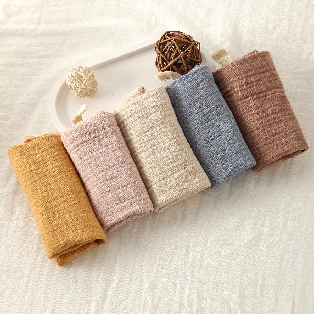 5Pcs Baby Cotton Washcloth Newborn Burp Cloth Square Towels 6-Layer Pure Cotton Soft Absorbent Gauze Cotton Baby Towels - Image 13