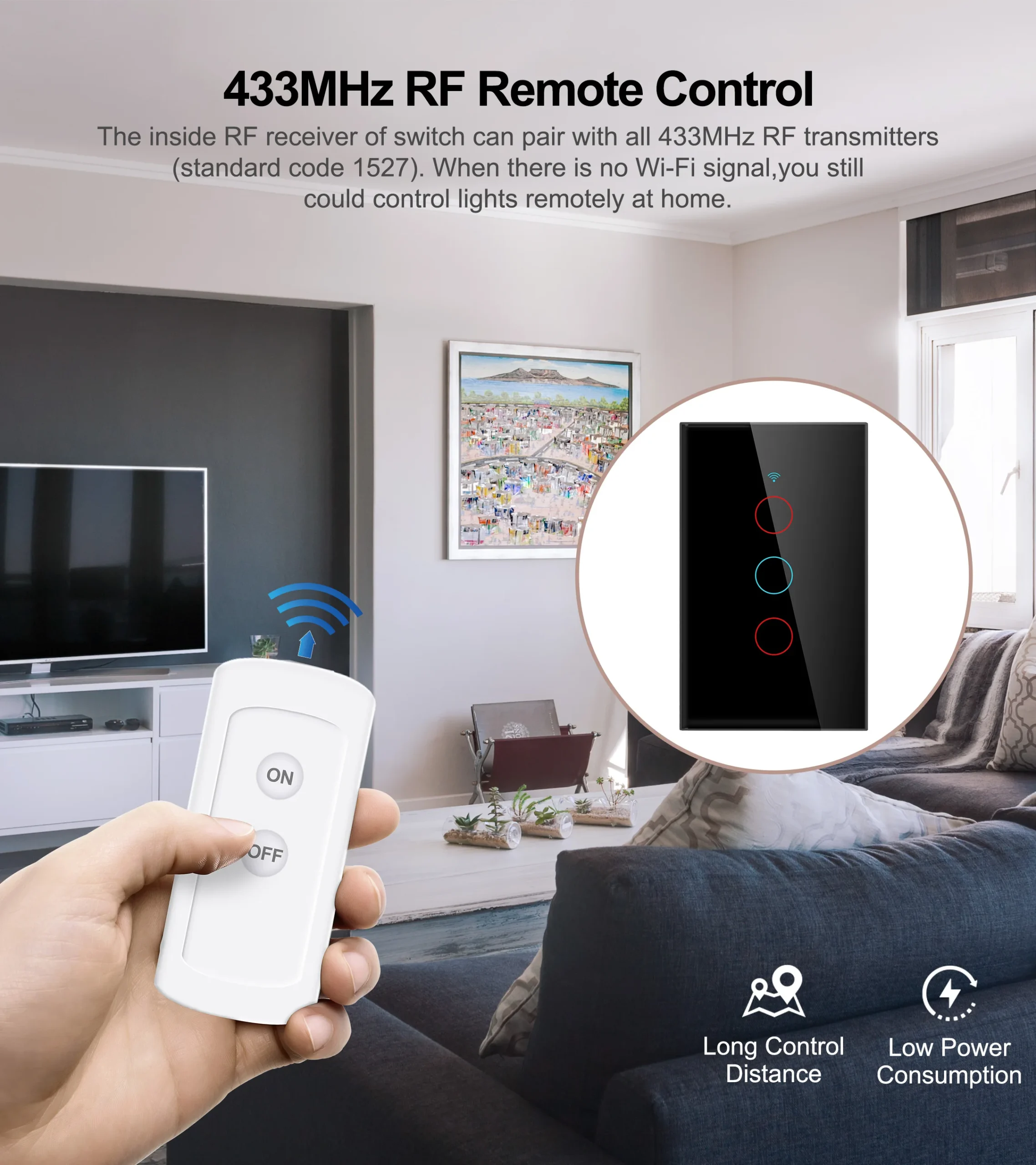 Tuya WiFi US Smart Light Switch Wall Touch Switch Neutral wire/No Neutral wire Required 120 Type Work with Alexa, Google Home - Image 6