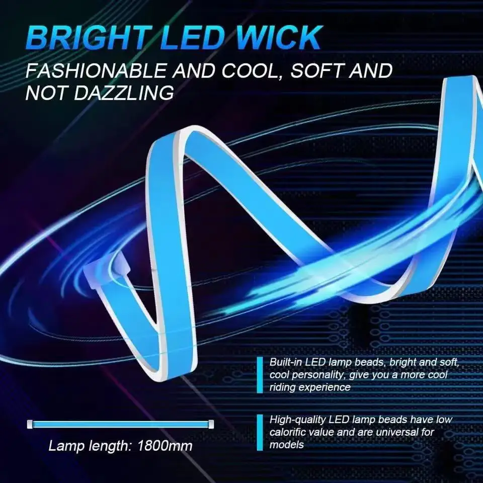 1pc Dynamic meteor Led Car Hood Lights Strip Universal Engine Hood Guide Decorative Light Bar Auto Headlights Car Running Light - Image 4