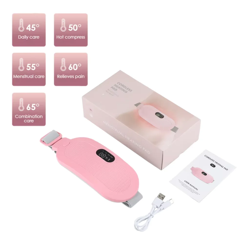 Electric Heating Pad Menstrual Cramp Massager Belt Women Period Care Hot Compress Device Vibration Abdominal Ulter Warmer Belt - Image 10
