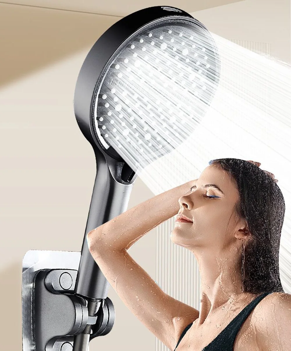 New 15CM High Pressure Shower Head for Hard Water High Pressure Shower 7 Modes Adjustable Spray with Massage Bathroom - Image 2