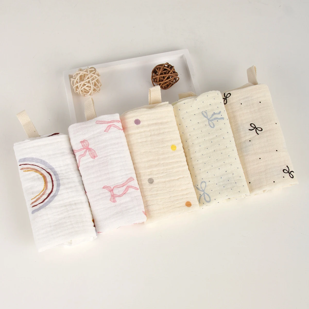 5Pcs Baby Cotton Washcloth Newborn Burp Cloth Square Towels 6-Layer Pure Cotton Soft Absorbent Gauze Cotton Baby Towels - Image 17