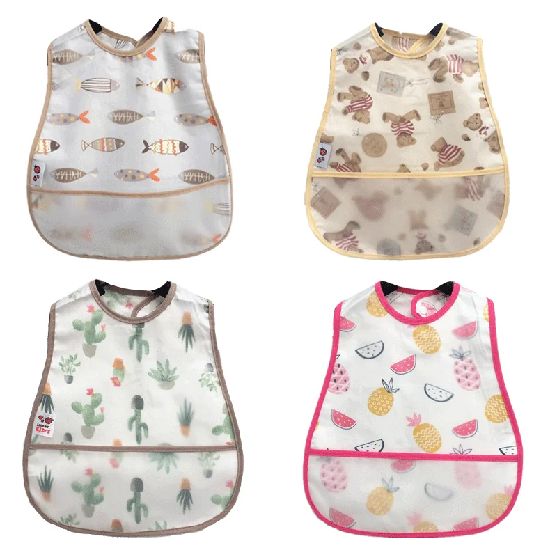 2026 New Cartoon Pattern EVA Waterproof Pocket Lunch Feeding Bibs Adjustable Baby Bibs Cute Children Baby Apron Kids Burp Cloths - Image 3