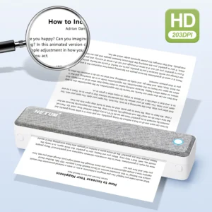 A4 Bluetooth Business Travel Print Anywhere Inkless 203DPI Portable Rechargeable Thermal Printer LT-P10