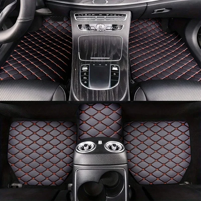 Universal 5Pcs Car Floor Mats PU Leather Waterproof Dust-Proof Auto Foot Pad Protector pads Fashion Car Foot Pad - Image 6