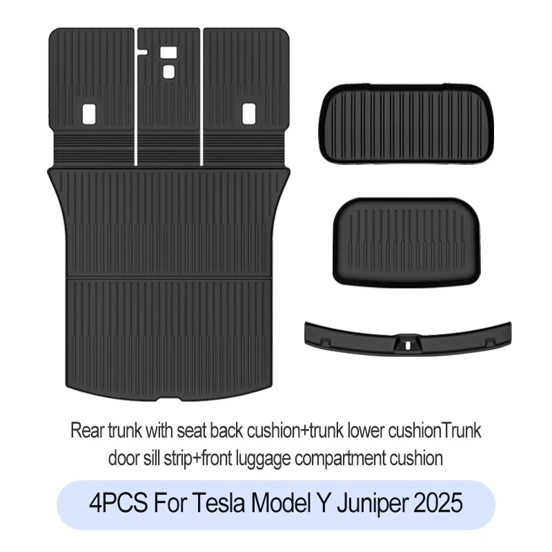 Tesla New Model Y Juniper 2025+ TPE Floor Mats Waterproof Luggage Mat Wear-resistant Foot Pads ModelY Trunk Mats Accessories - Image 15