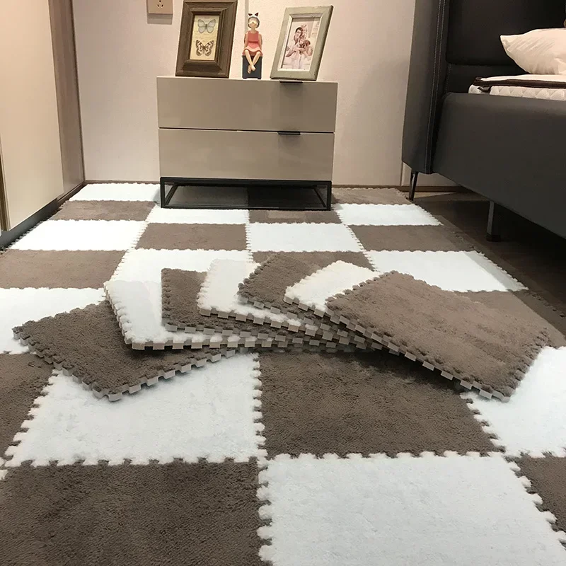 30*30CM Soft Plush Children Kids Rug Play Mat Puzzle Carpet Warm Playmat Interlocking Exercise Tiles Floor Carpet Decoration Mat - Image 9