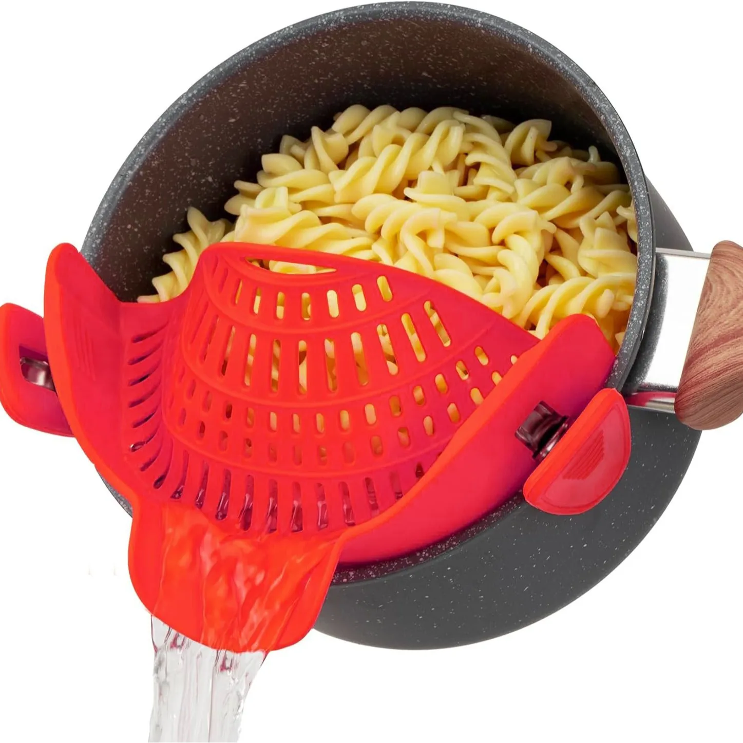 Heat-Resistant Silicone Clip-On Strainer Collapsible Drain Colander for Pots Pans Pasta Veggies Fruits Kitchen Tool - Image 8