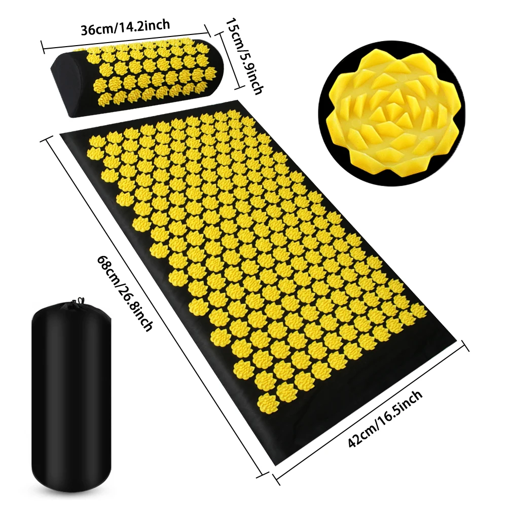 Pranamat Eco Lotus Spike Mat Acupuncture Massage Cushion Kuznetsov's Applicator for Neck Foot Back Yoga Acupressure Massage Mat - Image 2