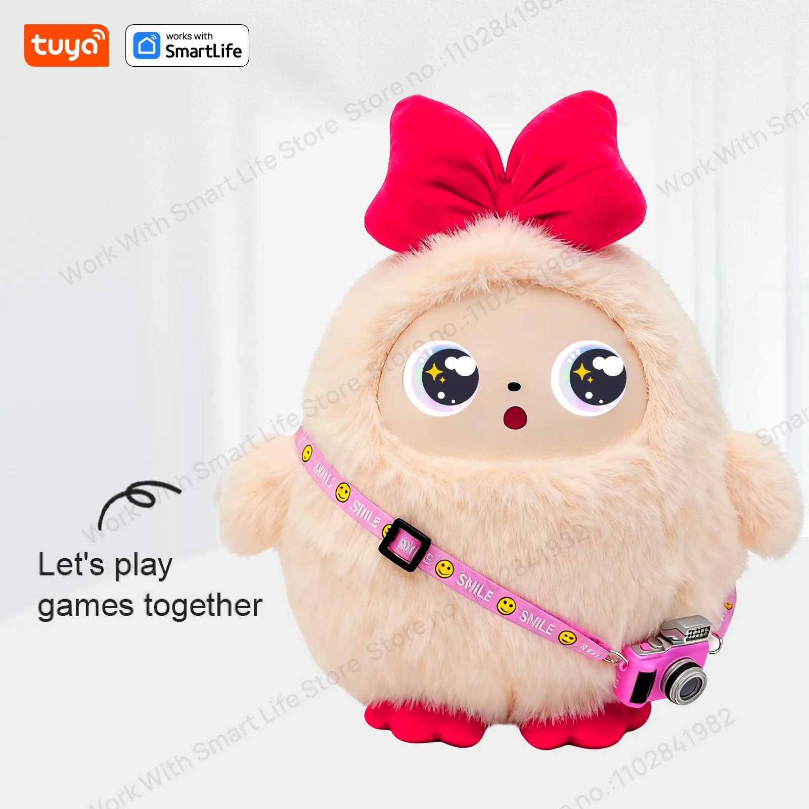 AI Plush Toy W/Smart Voice&LED Eyes,Interactive Companion for Kid/AdultGift-ReadyRechargeable E-Pet open up fun life W/Tuya App - Image 5