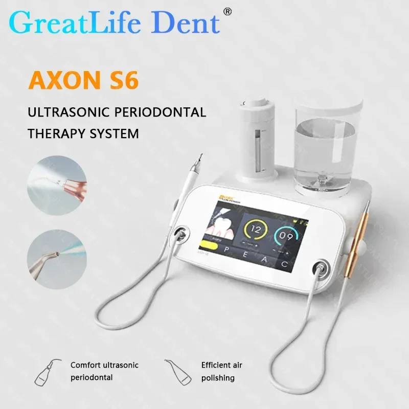 GreatLife Dental Ultrasonic Scaler Machine & Air Polishing 2-in-1 Sandblesting Machine for Periodontal Therapy Teeth Whitening