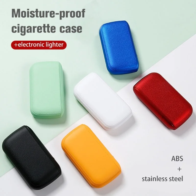 New Imitation Leather Cigarette Case with USB Tungsten Electronic Lighter Cigarette Case Men's Exquisite Gift Cigarette Tool - Image 3
