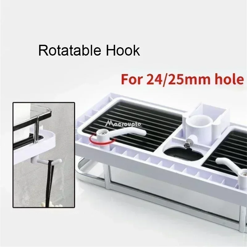 Bathroom Shower Storage Rack Organizer No Drilling Lifting Rod Shower Head Holder Shower Gel Shampoo Tray Holder Pole Shelves - Image 5