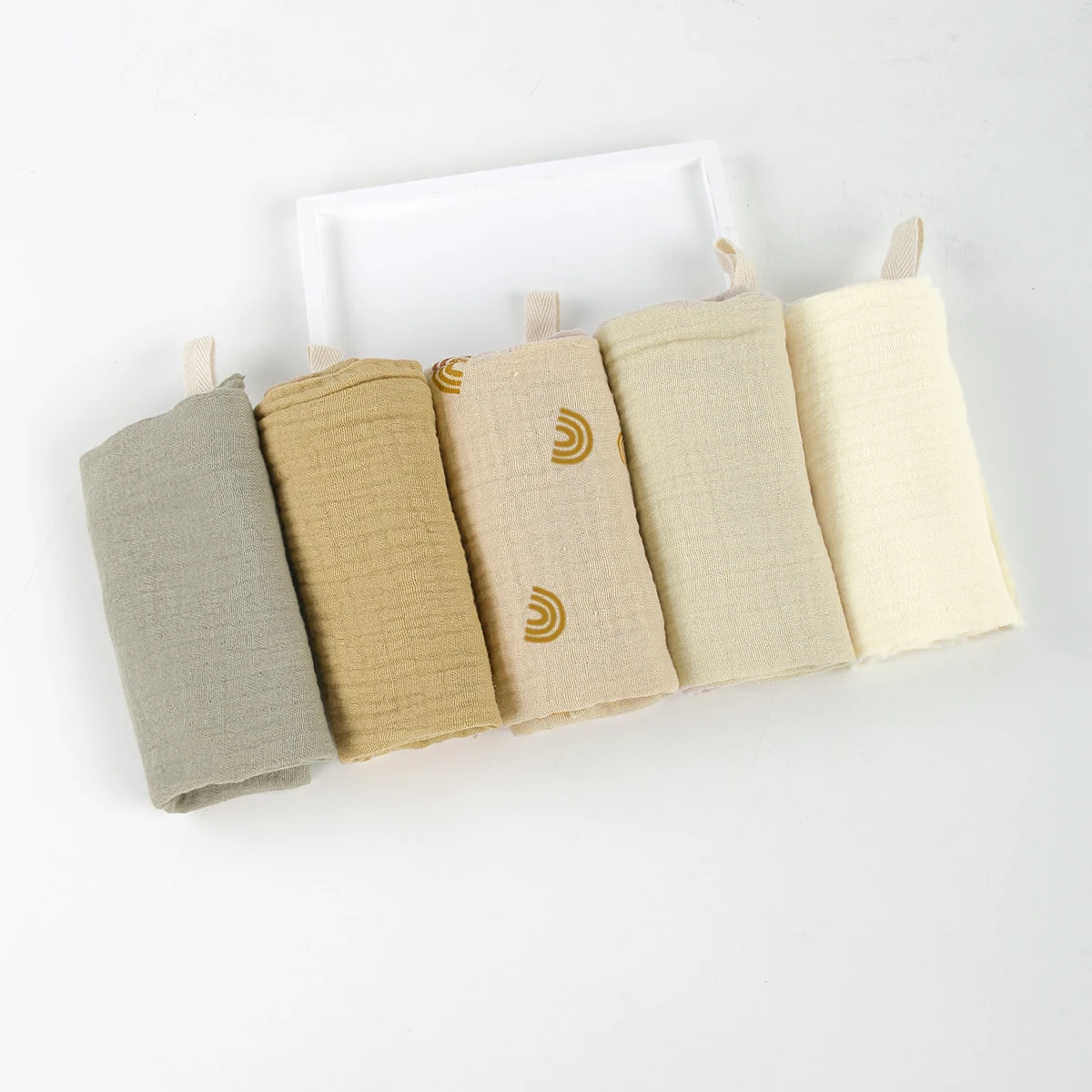 5Pcs Baby Cotton Washcloth Newborn Burp Cloth Square Towels 6-Layer Pure Cotton Soft Absorbent Gauze Cotton Baby Towels - Image 15