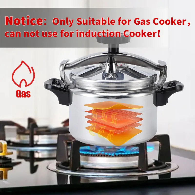 Aluminum 3L/4L/5L/7L Capacity Pressure Cooker Only for Gas Safe Explosion Proof Pressure Canner with Easy Lock Lid - Image 2