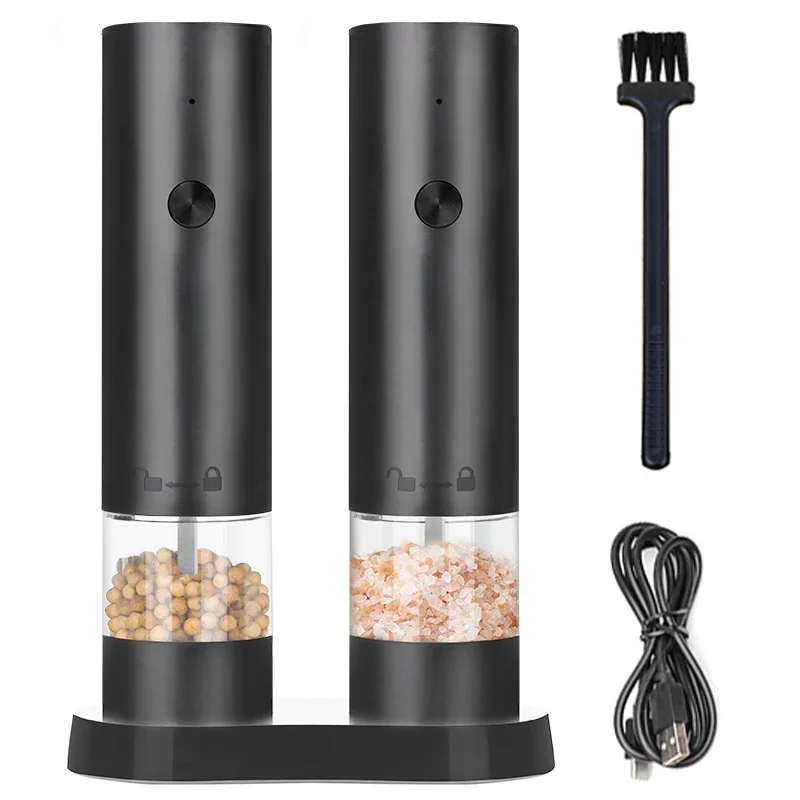 New Rechargeable Electric Salt and Pepper Grinder Adjustable Coarseness Large Capacity Auto Spices Grinders Kitchen Cooking Tool - Image 2