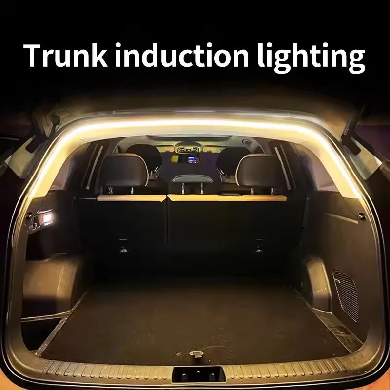 Car high brightness trunk lighting ambient light interior decoration LED wiring free automatic sensing tailgate light strip - Image 4
