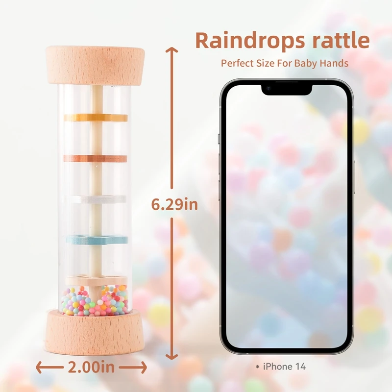 Montessori Baby Rain Stick Rainbow Hourglass Rain Music Rattle Baby Educational Toy Colorful Montessori Sensory Toys for Kids - Image 2