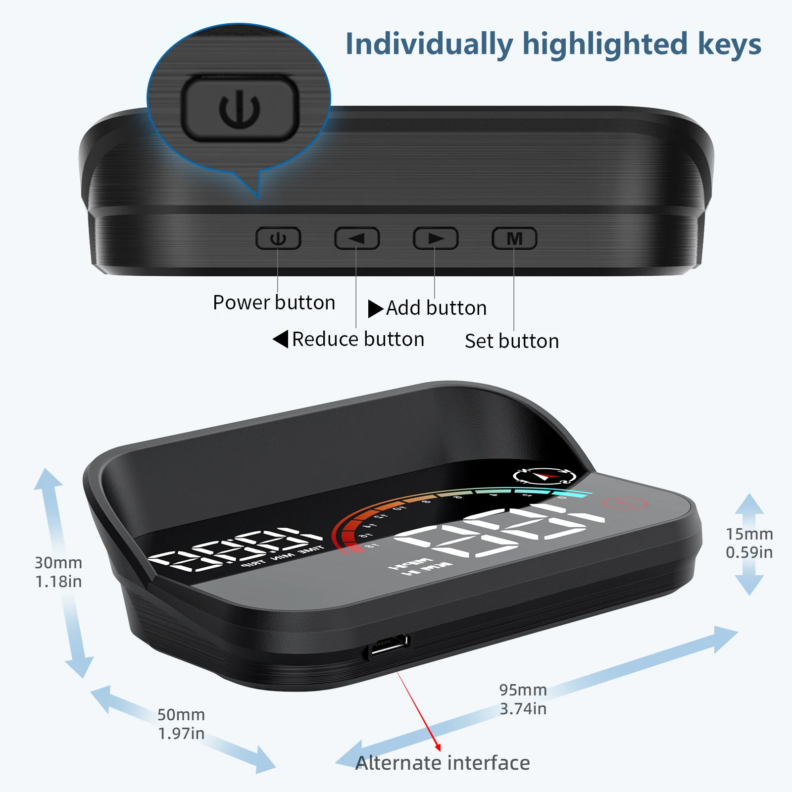 M22 Car HUD Head Up Display Universal Digital GPS Speedometer HD LCD Projection On Glass Windshield Projector for All Cars - Image 4