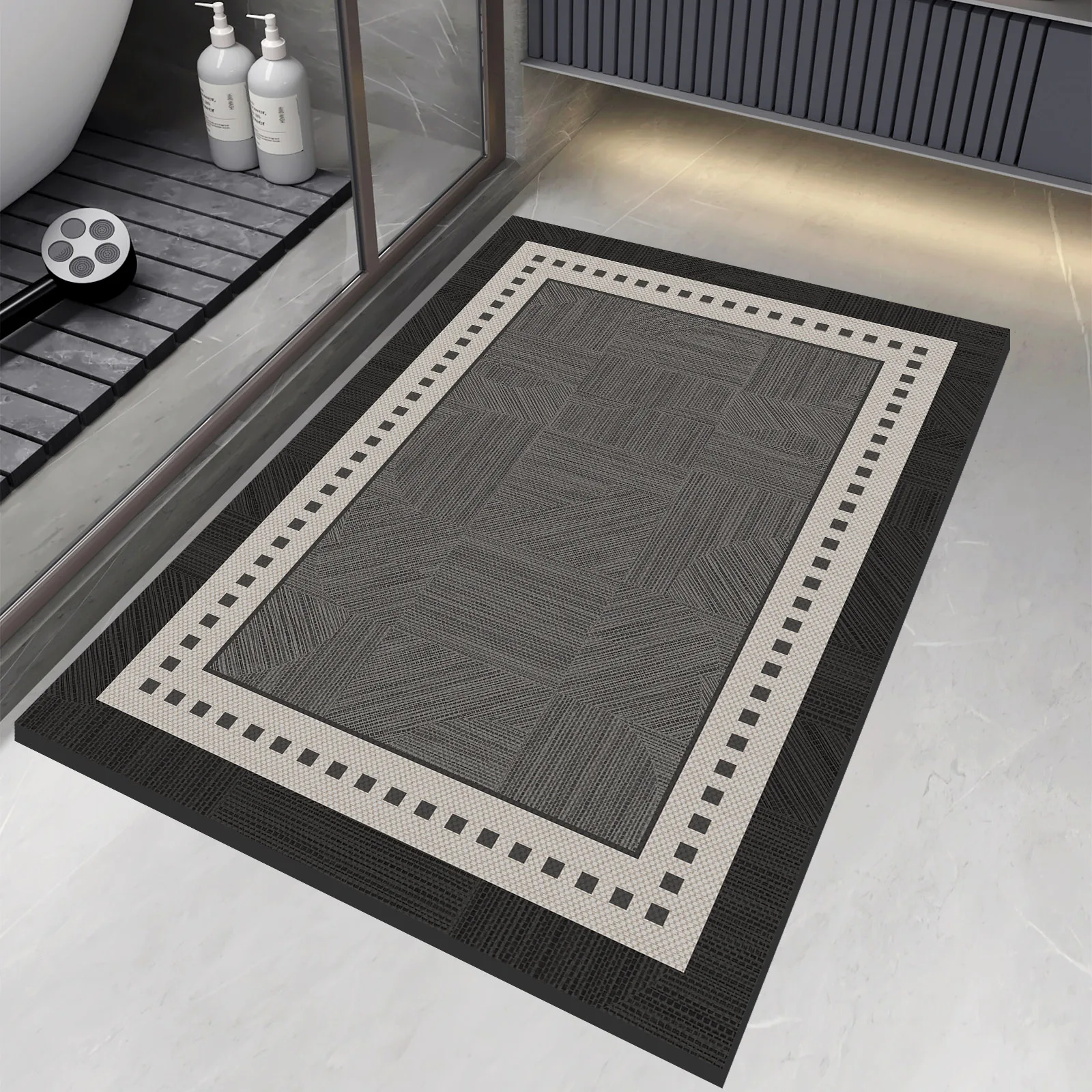 Luxury Vintage Diatomite Bath Mat Bathroom Carpet Super Absorbent Shower Foot Mats Non Slip Quick Dry Toilet Room Rugs Doormat - Image 9