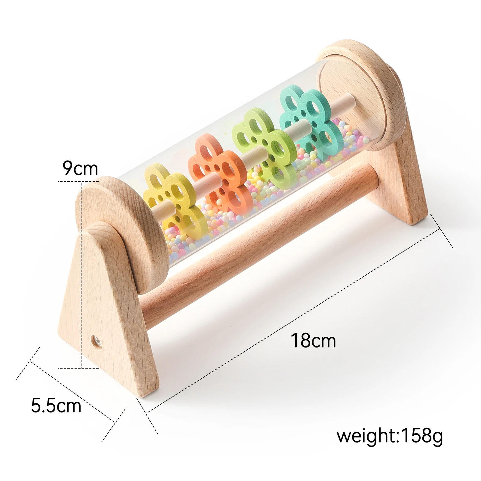 Montessori Baby Rain Stick Rainbow Hourglass Rain Music Rattle Baby Educational Toy Colorful Montessori Sensory Toys for Kids - Image 9