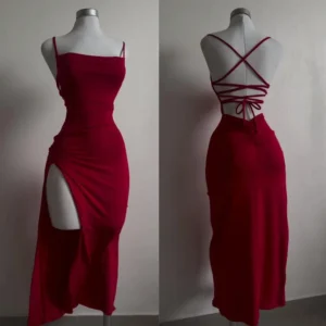 2026 explosive new dress summer high sensibility halter strap Spice Girl bag hip dress