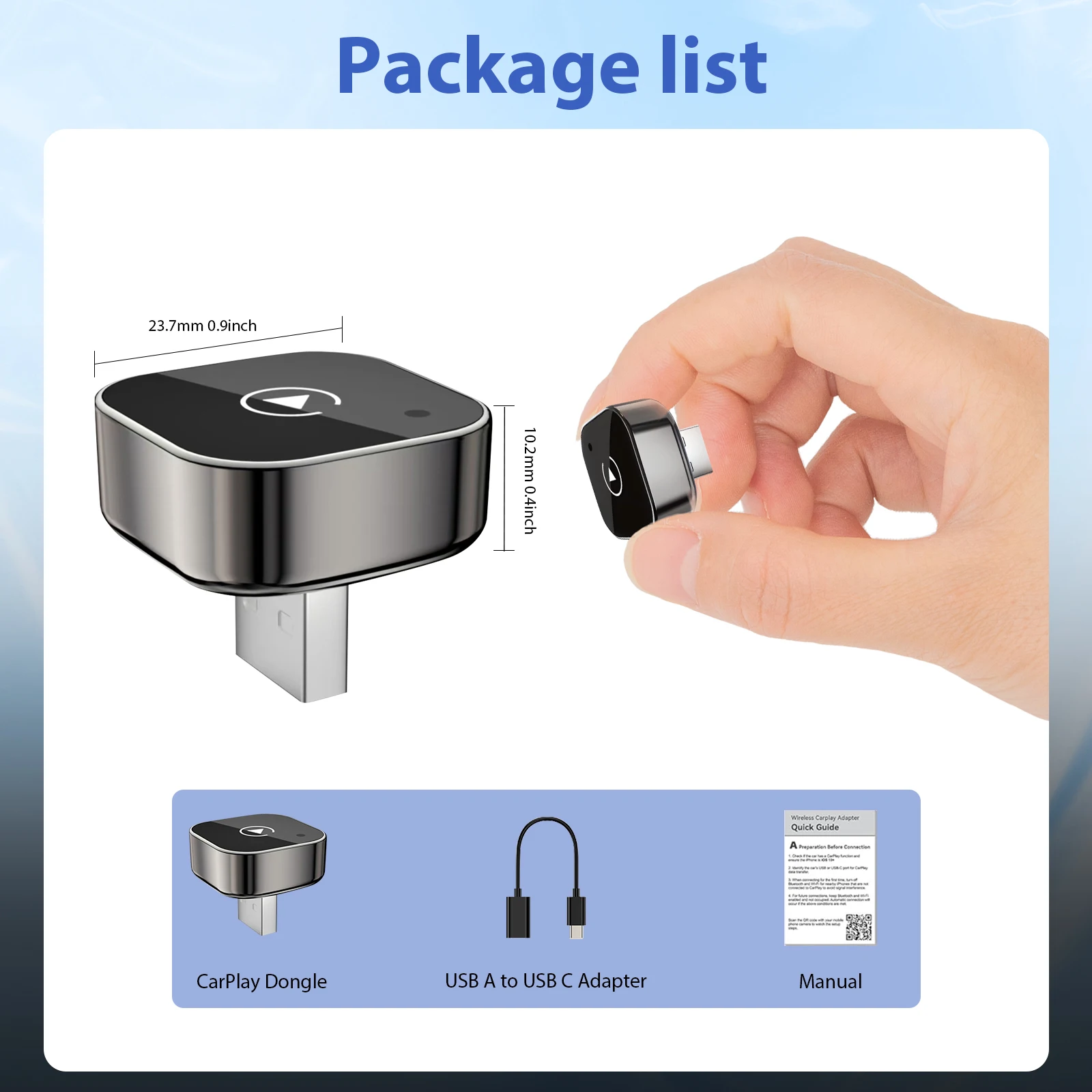 2026 Pionray 2 in 1 Wireless CarPlay Adapter&Android Auto Wireless Adapter, 5Ghz WiFi Type-C/USB Plug Play CarPlay Wireless - Image 6