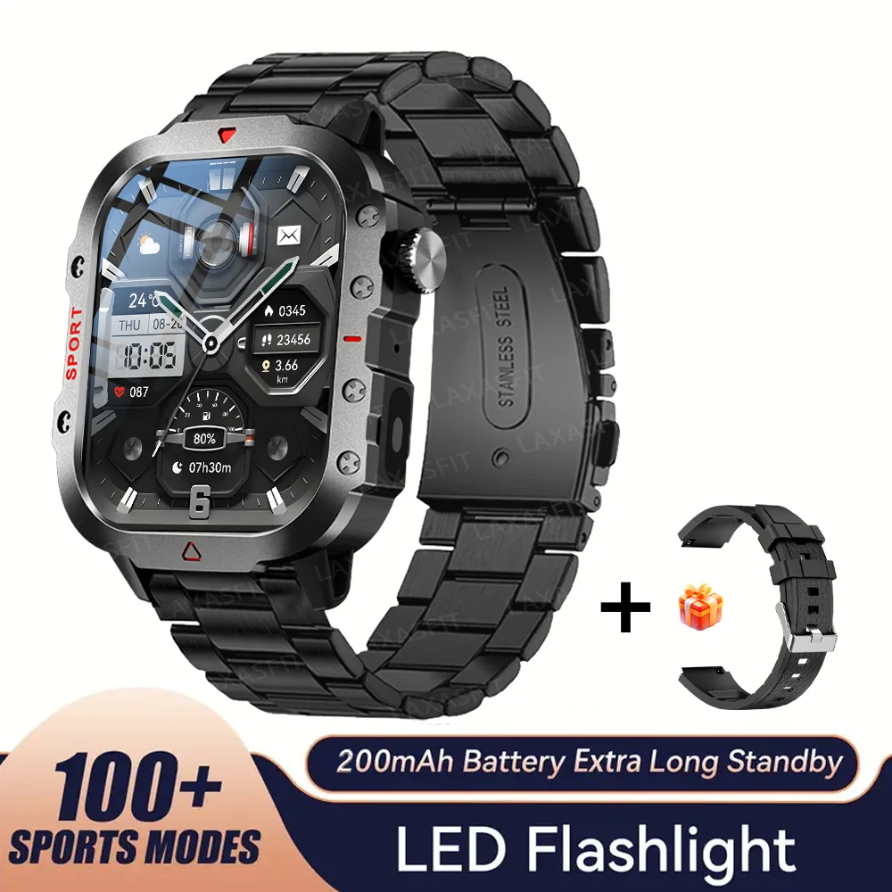 KESHUYOU Outdoor Sports Smart Watch 2.01 inch HD Screen LED Flashlight Bluetooth Talking Smart Watch for Men Women Holiday Gifts - Image 7