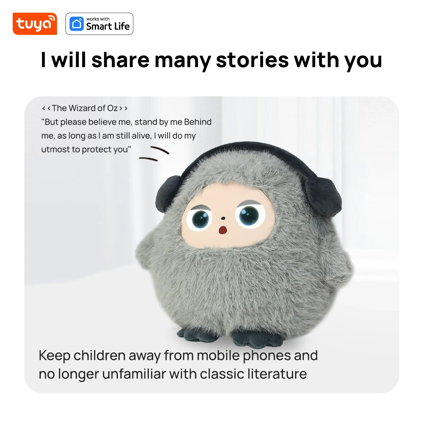 AI Plush Toy W/Smart Voice&LED Eyes,Interactive Companion for Kid/AdultGift-ReadyRechargeable E-Pet open up fun life W/Tuya App - Image 11