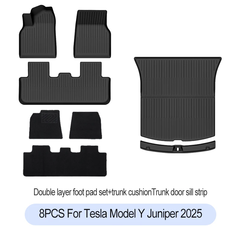 Tesla New Model Y Juniper 2025+ TPE Floor Mats Waterproof Luggage Mat Wear-resistant Foot Pads ModelY Trunk Mats Accessories - Image 20