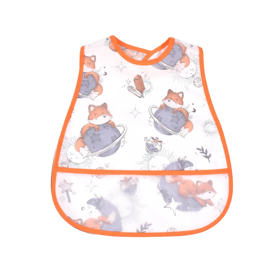 2026 New Cartoon Pattern EVA Waterproof Pocket Lunch Feeding Bibs Adjustable Baby Bibs Cute Children Baby Apron Kids Burp Cloths - Image 9