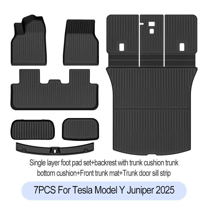 Tesla New Model Y Juniper 2025+ TPE Floor Mats Waterproof Luggage Mat Wear-resistant Foot Pads ModelY Trunk Mats Accessories - Image 16