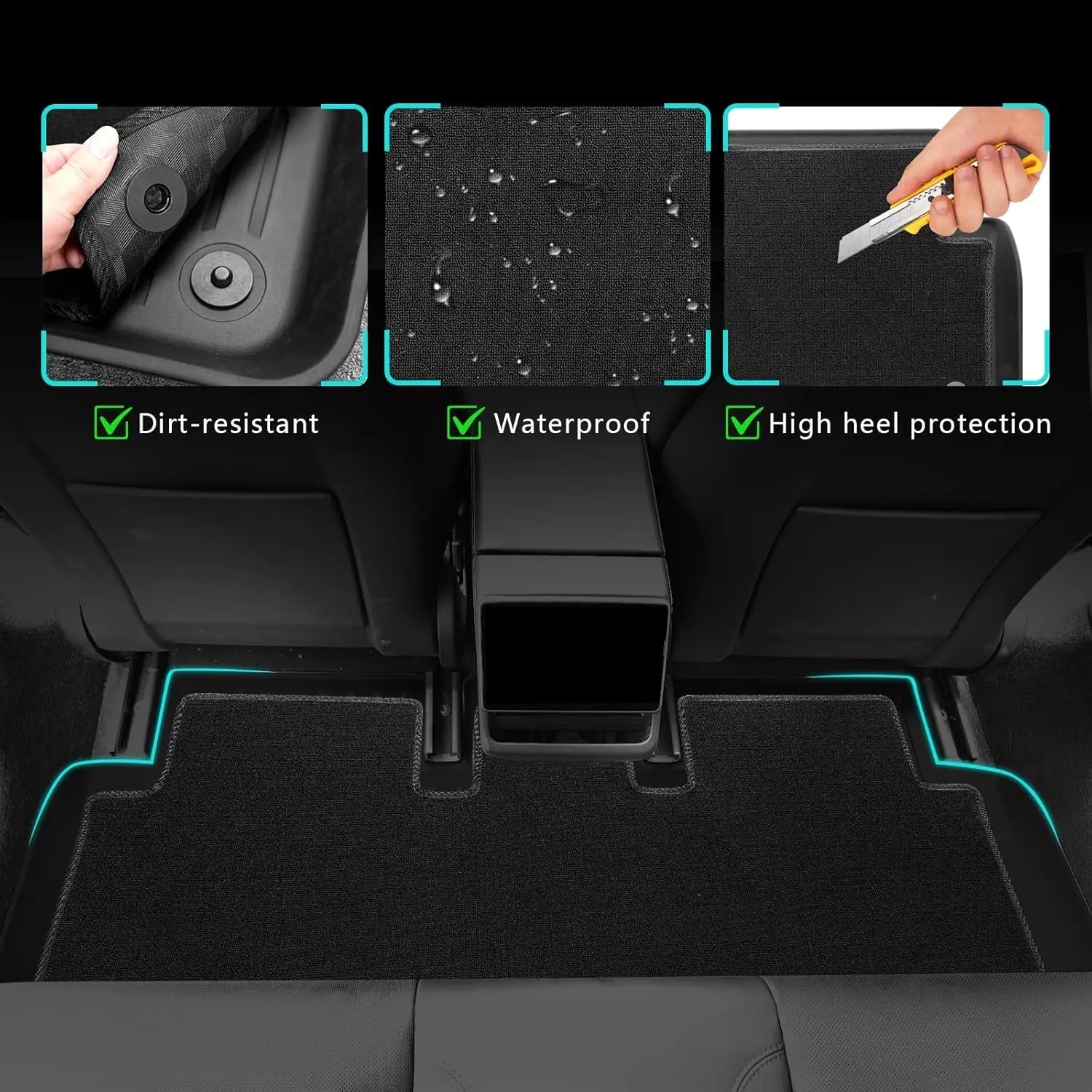 Tesla New Model Y Juniper 2025+ TPE Floor Mats Waterproof Luggage Mat Wear-resistant Foot Pads ModelY Trunk Mats Accessories - Image 5