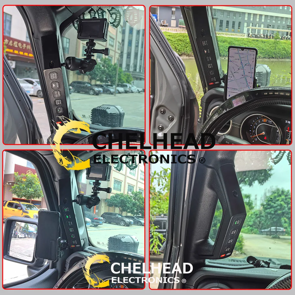 6 Gang Grab Handle Switch Panel for Jeep Wrangler Wireless Grab Handle Switch Panel , Offroad - Image 6