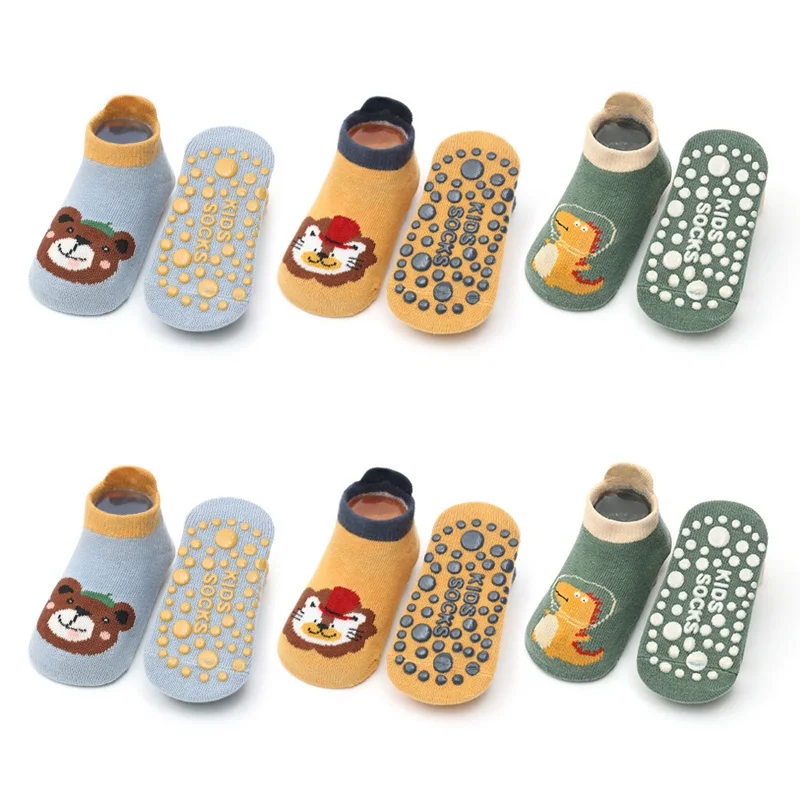 6 Pairs Kids Cotton Socks Cute Cartoon Animal Pattern Comfy Breathable Baby Non-slip Floor Socks - Image 8