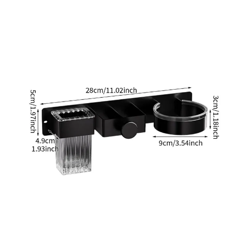 Hair Dryer Holder Wall Mounted Bathroom Hair Straightener Storage Holder Hair Tool Organizer Adhesive Toilet Blower Holder - Image 9