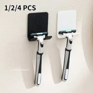 1/2/4PCS Adhesive Razor Holder Wall Mounted Bathroom For Shower Hook Rack Shaver Holder Plastic Hook Holder Razor Rack