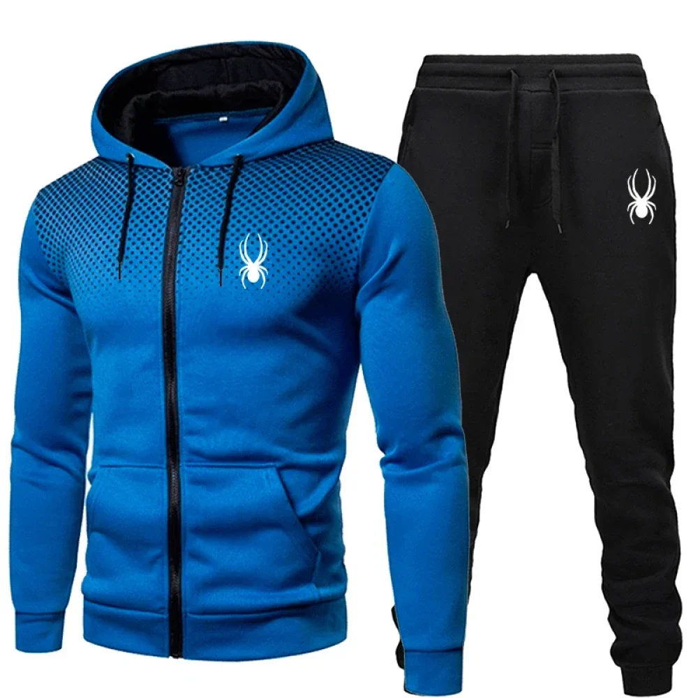 2026 popular two-piece men's sportswear jogging suit sportswear hooded sweatshirt zipper sweatshirt autumn and winter clothing - Image 5