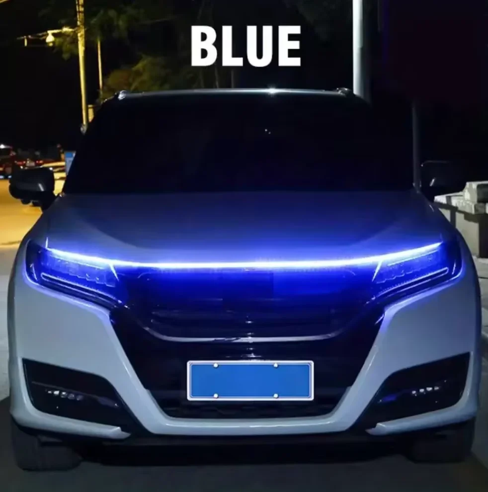 1pc Dynamic meteor Led Car Hood Lights Strip Universal Engine Hood Guide Decorative Light Bar Auto Headlights Car Running Light - Image 9