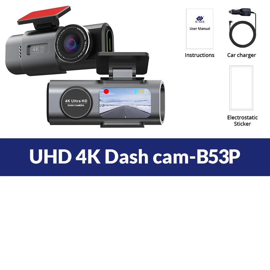 Dash Cam 4K UHD Recording Car Camera DVR Night Vision Video Recorder Built-In Wi-Fi Support GPS 24H Parking - Image 7