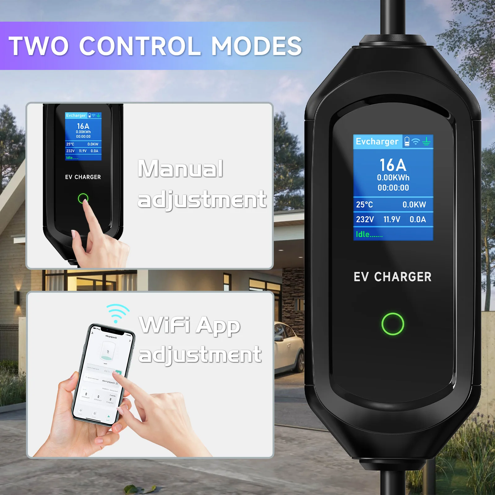 3.5KW Portable EV Charger for Tesla Model 3/X/Y/S 7KW Electric Car Charger NACS Fast Charging Cable WiFi APP Bluetooth Control - Image 3