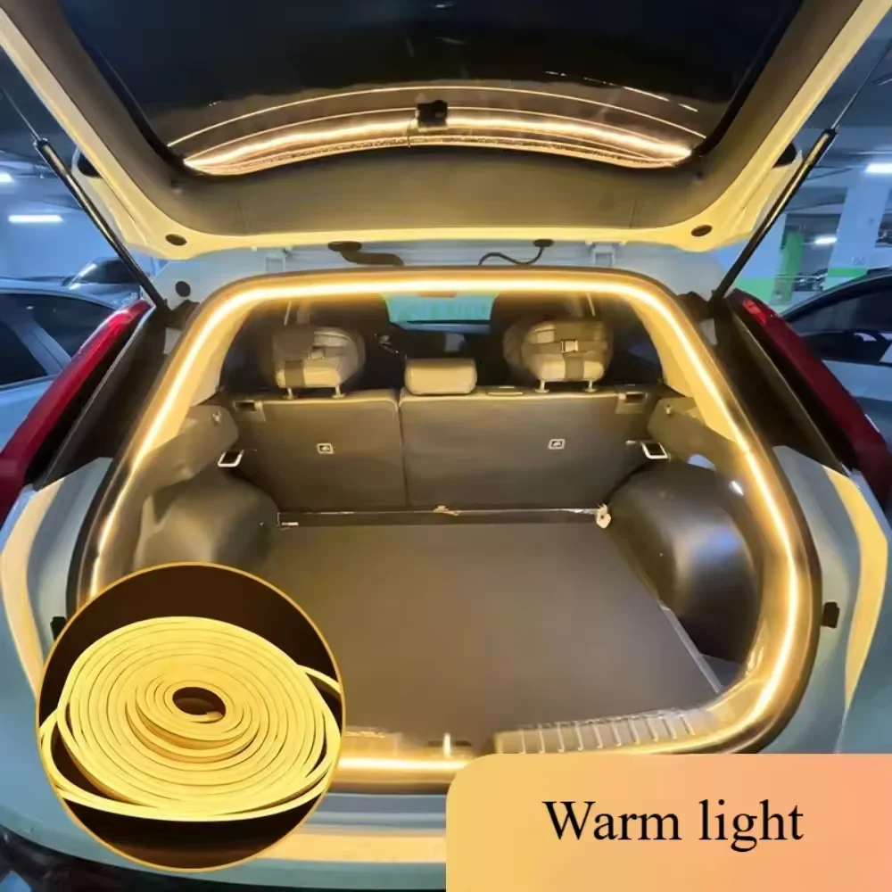 Car high brightness trunk lighting ambient light interior decoration LED wiring free automatic sensing tailgate light strip - Image 3