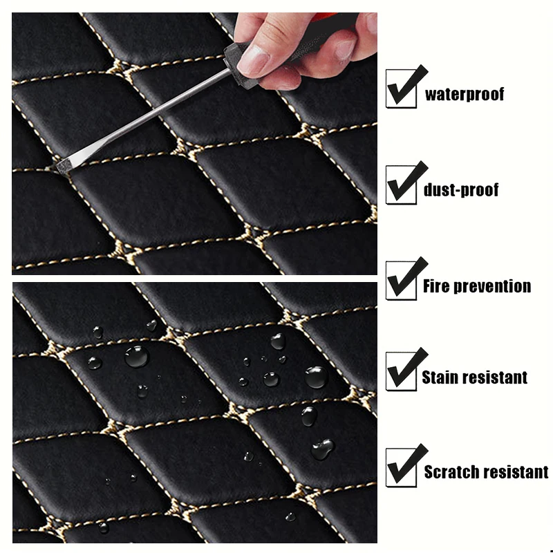Universal 5Pcs Car Floor Mats PU Leather Waterproof Dust-Proof Auto Foot Pad Protector pads Fashion Car Foot Pad - Image 5