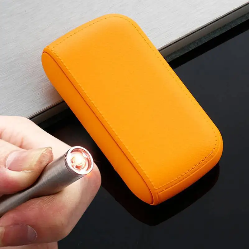 New Imitation Leather Cigarette Case with USB Tungsten Electronic Lighter Cigarette Case Men's Exquisite Gift Cigarette Tool - Image 11