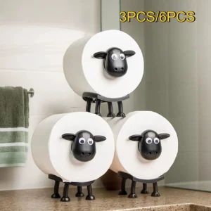 3/6PCS toilet paper holders - Bathroom roll up holder and accessories-Independent toilet paper holder - Black Sheep design